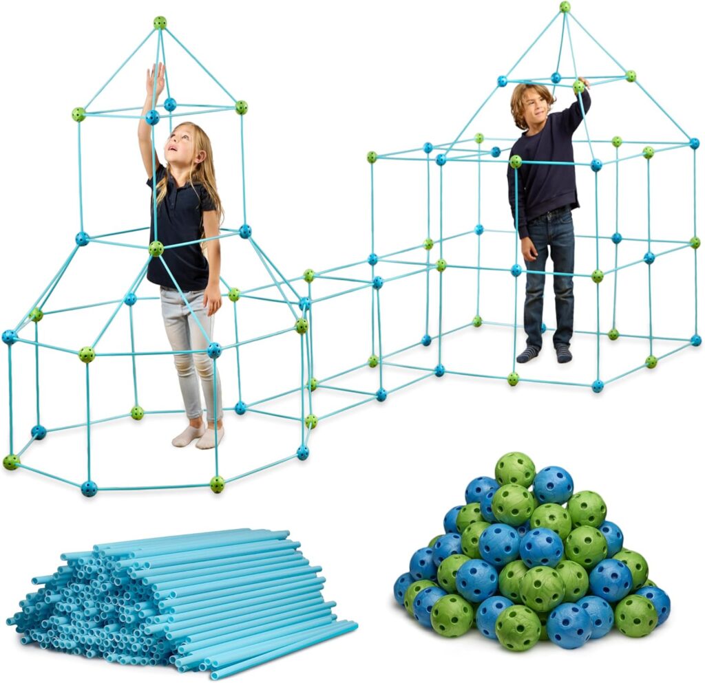 Kids will have a ball with a fort building set. 