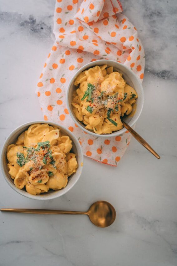 Two smoked mac and cheese bowls for one.