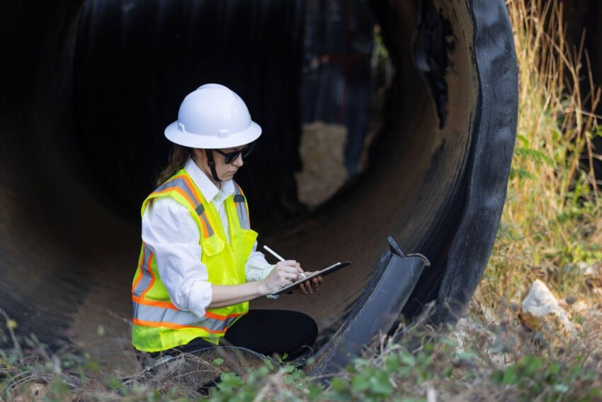 A plumbing technician feeding a sewer camera into a residential cleanout for inspection — Source: Unsplash/Pexels — Alt text: sewer scope inspection Seattle technician inserting camera into residential sewer cleanout